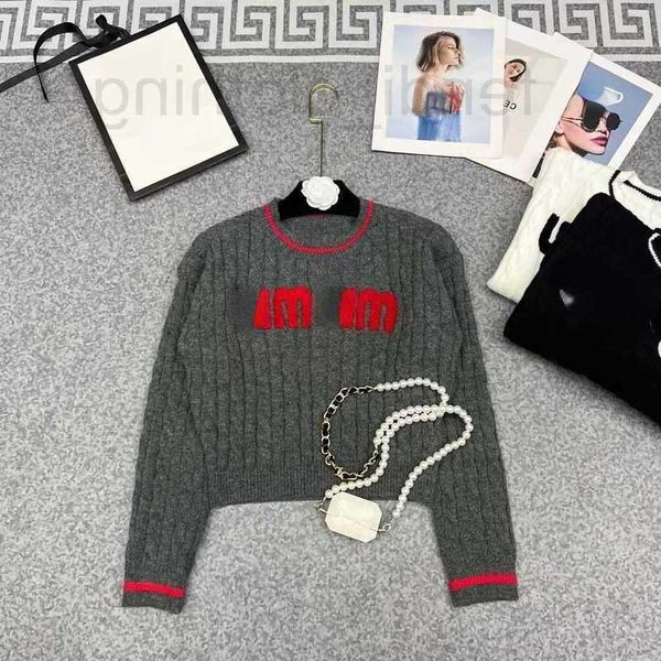 

women's sweaters designer winter women sweater designer sweatshirt wool sweaters womens knitwear letter embroidery pullover short jacke, White;black