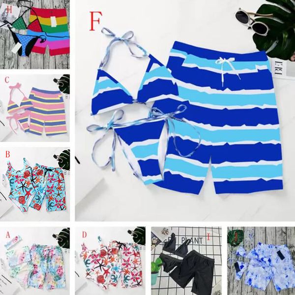 

designers womens swimwear mens beach shorts full letter print lovers swimsuit outdoor vacation men and women swimming suit, White;black