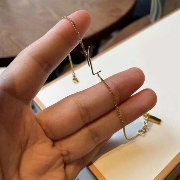 

couple love bracelets homme designer fashion letter y pulsera teen girls trend tiktok sweet lucky mens women gold color luxury jewelry charm, Golden;silver