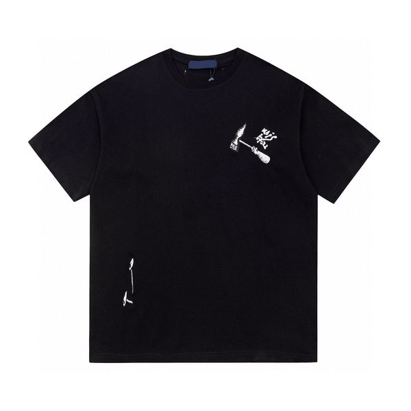 

men's plus tees & polos round t-shirt plus size neck embroidered and printed polar style summer wear with street pure cotton dv2q, Black;brown