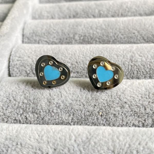 

classic design stud 3 colors heart love fashion studs stainless steel luxury jewelry, Golden;silver