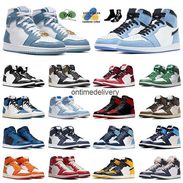 

jumpmans 1s basketball shoes men women chicago sneaker dark mocha trainers true athletics hyper university blue runners high reverse, Black