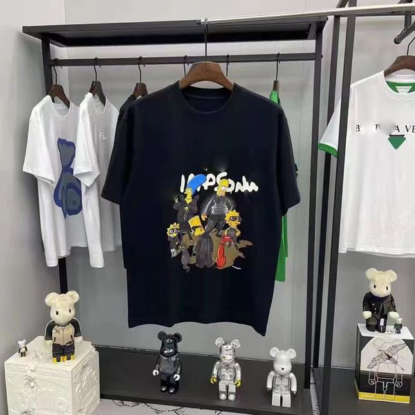 

new high-quality designer t-shirt men's clothing and polo men's and women's couples simple print casual slim short sleeves, White;black