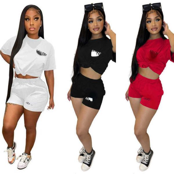 

2023 summer women tracksuits two piece outfits short sleeve t shirt and sportswear joggers suit, Gray