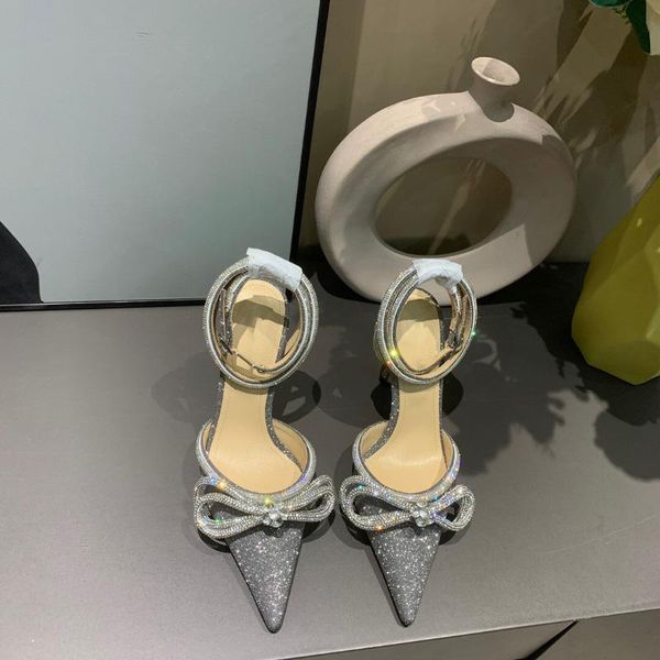 

mach designer dress shoes dress shoes sequined bow shallow crystal embellishment rhinestone evening shoes short high heels luxury ankle stra, Black