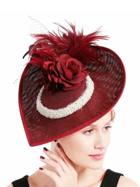 

berets teardrop-shaped sinamay fascinator wedding millinery hat party carnival fedora hats headpiece church hat 230223, Blue;gray