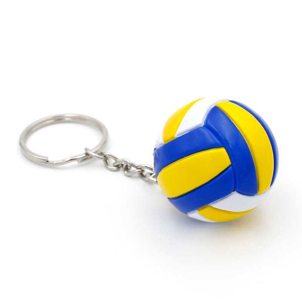 

key rings fashion leather volleyball keychain pvc ball bag car keychains toy holder ring for men women ball beach volleyball keychaingift j2, Slivery;golden