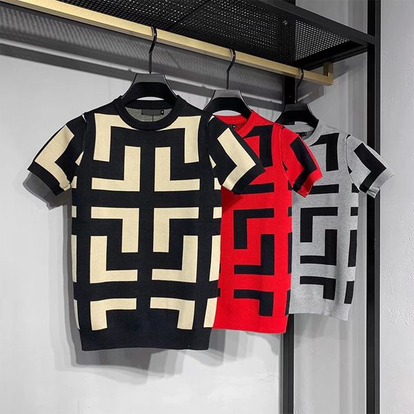 

men's t-shirts women round neck t shirt for men wave contrast stitching classic couples t-shirts summer man clothing street short slee, White;black