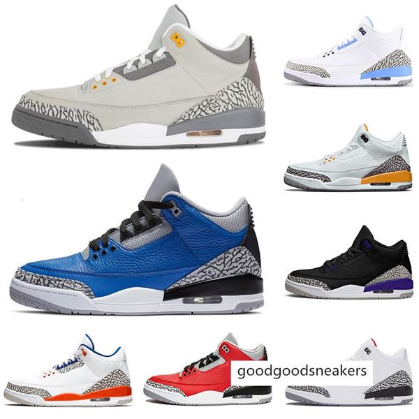 

new arrivals 3 3s cool grey mens basketball shoes 2020 unc trainers denim fire red animal pack knicks rivals sports sneakers size 347o