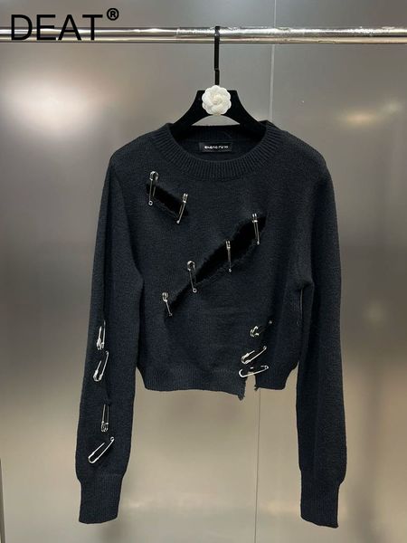 

women's sweaters deat fashion trend designerknitted pullover women solid color o-neck long sleeve sweater female spring 11p0397 230223, White;black