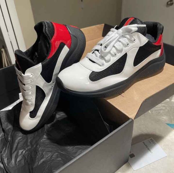 

2023s luxury casual shoes runner sports & america cup low sneakers shoes men comfiest sneaker rubber sole fabric patent leather men's w, Black