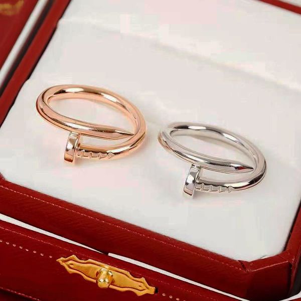 

designer ring luxurys rings temperament simple love ring diamond cross between women rose gold jewellery couple ring gift without box very n, Silver