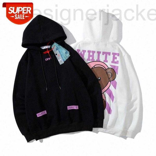 

men's hoodies & sweatshirts designer sweatshirt european american pure cotton trendy brand cute bear print hooded sweater men women cou, Black