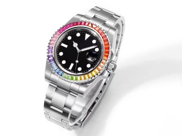 

jvs men's watch diameter 40mm with 3135 single calendar movement sapphire glass mirror one-way rotating outer ring 904 stainless steel, Slivery;brown