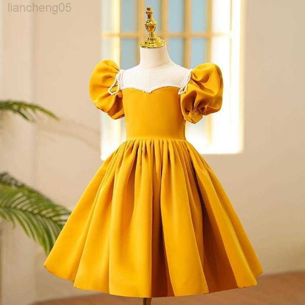

girl's dresses baby spanish lolita princess ball gown bead puff sleeve design birthday party christening wedding dresses for girls east, Red;yellow