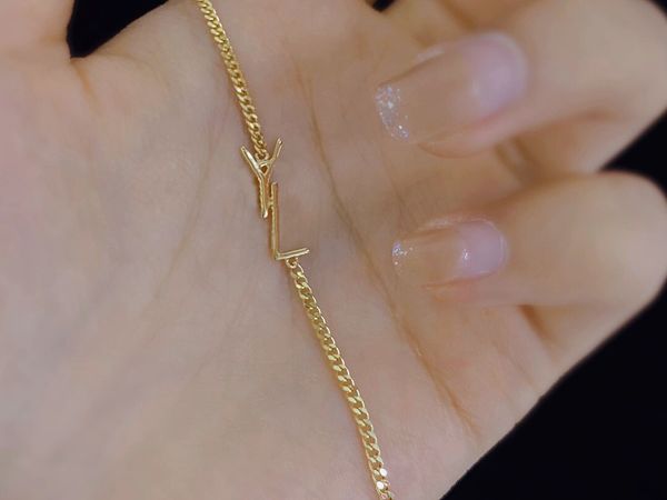 

designer gold chain bracelet womens bracelets luxury letter pendant y bracelet for women, Black