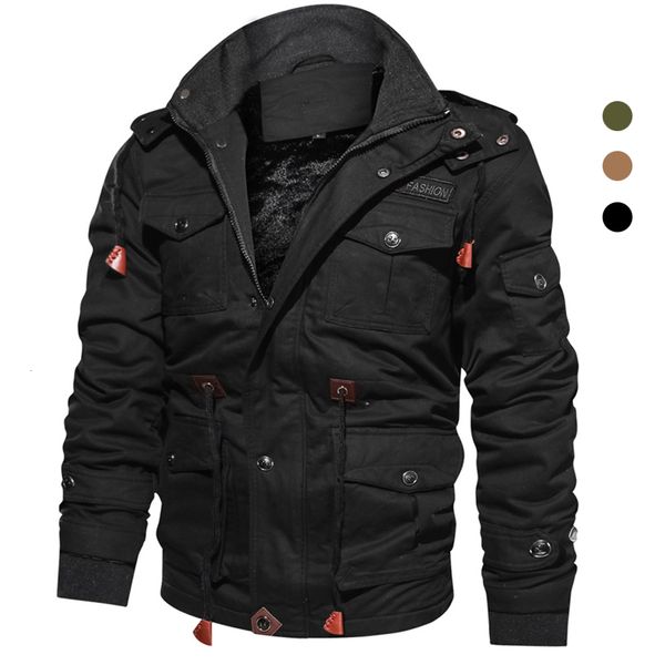 

mens jackets mens fleece inner winter jackets coats thick warm hooded coats thermal thicker outerwear male military jackets parkas size s5xl, Black;brown