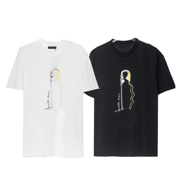 

casual design men letter printed necklace cotton summer sport t shirt round neck solid color breathable tees, White;black