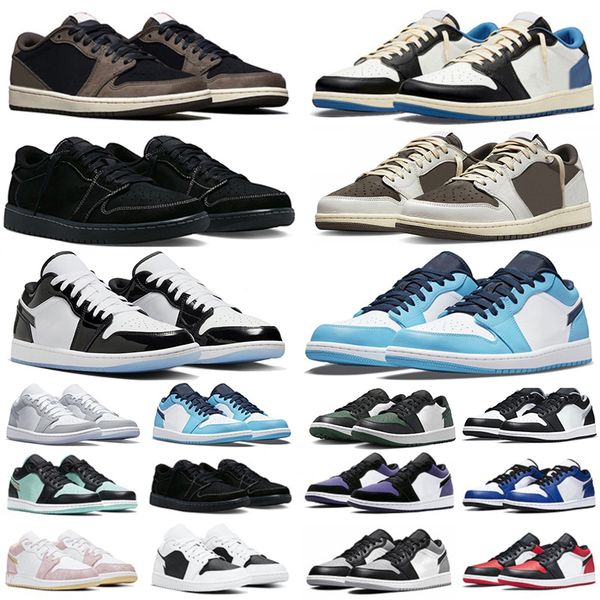 

jumpmans 1 1s low mens basketball shoes black phantom reverse dark mocha fragment white camo wolf grey paint drip cyber concord women traine