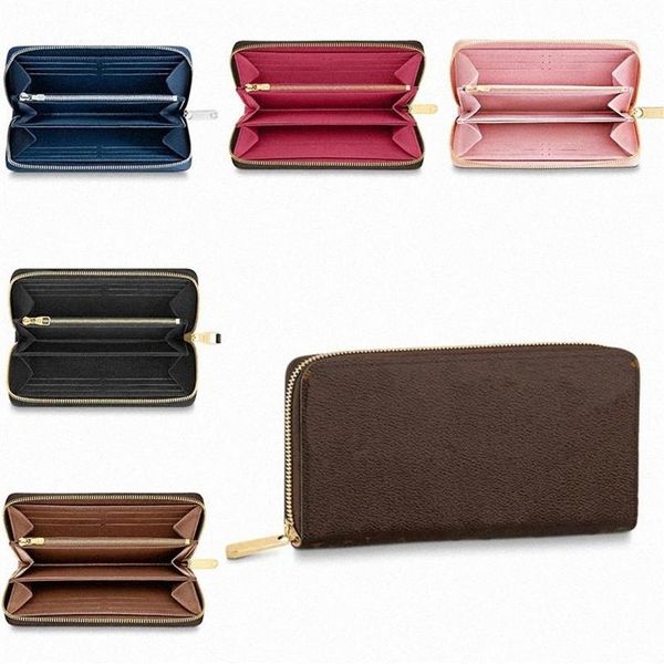 

31 color wallet long purse women original box purses luxury leather multicolor card holder holders single classic zipp253o, Red;black