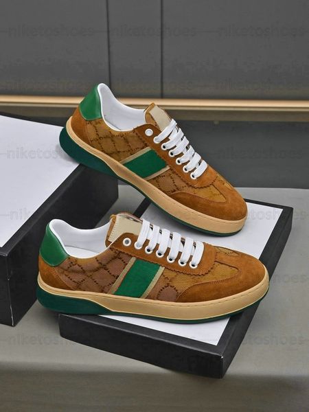 

double g retro sneakers designer shoes three striped shoes brown green black camouflage knit running shoes non-slip men's and women&#03