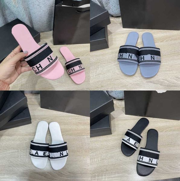 

luxury slide designer fashion women stripes sandals warm comfort slippers woman slipper shoes embroidered c summer slides scuffs sandal size, Black