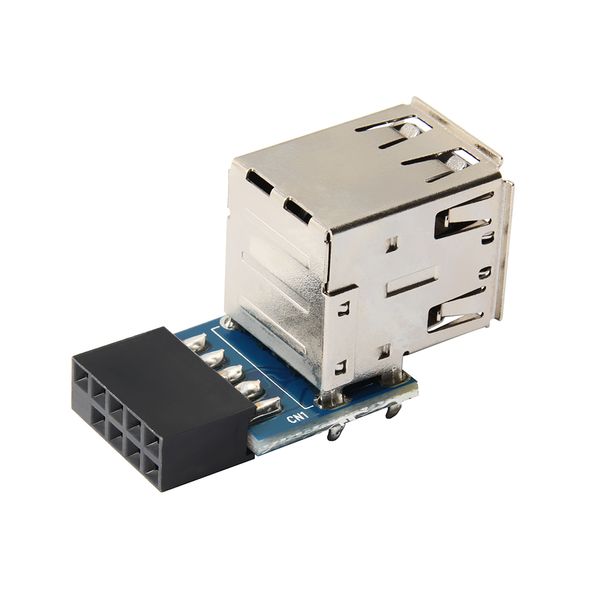 

computer cables usb 9pin female to 2 port usb2.0 type a male adapter converter motherboard pcb board