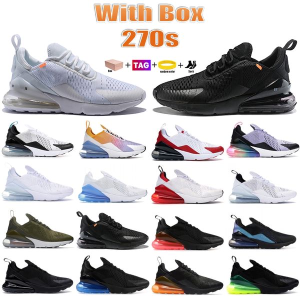 

with box 270s mens shoes designer running shoes triple black white anthracite dusty cactus university red gold barely rose men women sport s