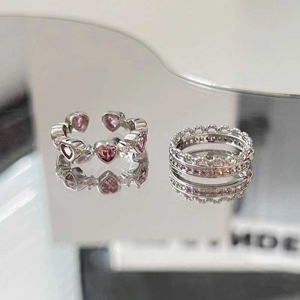 

girl's heart explodes small crowd ins love ring colorless adjustable opening, Silver