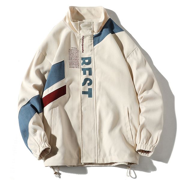 

men's jackets lacible arrival vintage letter print patchwork jacket spring autumn outerwear men women outdoor hiking coat 230224, Black;brown