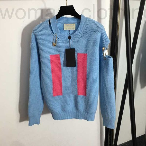 

designer personality pin ornament sweaters women blue sweater spring fall soft touch female cotton knit hoodies 6cd5, White;black