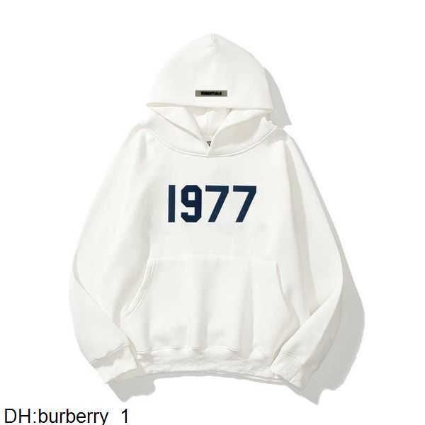 

men's hoodies sweatshirts new essentials hoodie men's women's sweatshirt 1977 printed pullover hoodies hight street sweatshir, Black