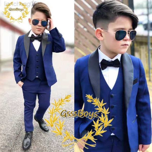 

clothing sets boys wedding suit teenager kid formal tuxedo bowtie dress children blazer party performance come w0224, White