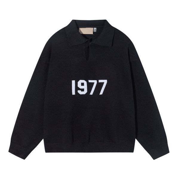 

men's plus tees & polos letter knitted sweater in autumn / winter 2022 knitting machine e custom detail crew neck cotton yg9, Black;brown