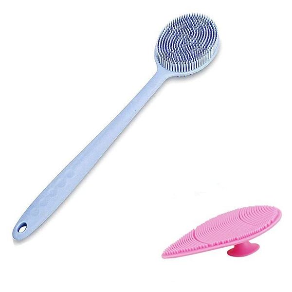 

bath tools accessories silicone longhandled body brush face brush ultrasoft back scrubber for shower 100 anonslip ecofriendly 230224