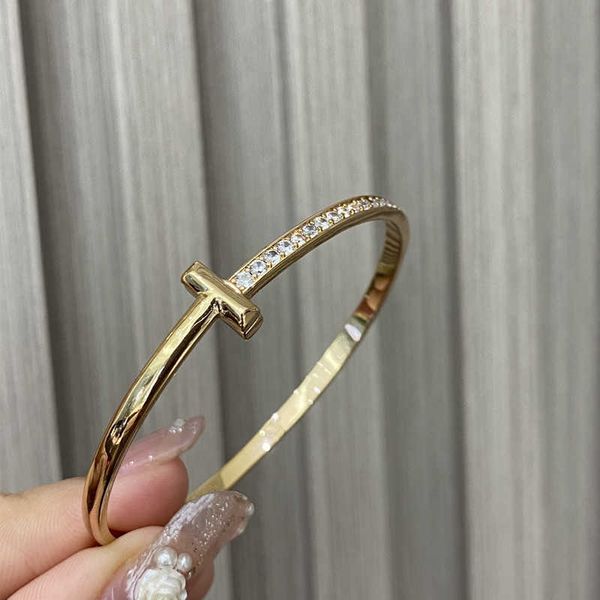 

high-quality new style tiffay bracelet full diamond electroplated 18k rose gold pure s925 female luxury small fashion, Golden;silver