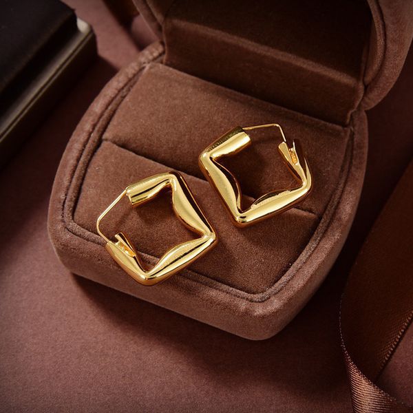 

botiega square earrings designer studs dangle for woman gold plated 18k vintage classic style highest counter quality never fade premium gif, Silver