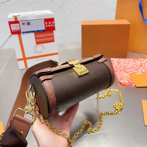 

women bags luxury women trunk bags classic cylinder bags genuine leather shoulderbags casual shopping travel handbags lady totes