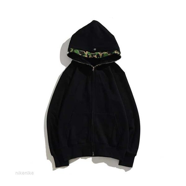 

shark full zip tiger mens hoodies jacket crafted designer men women color grid harajuku stylist sweatshirt fashion luminous co-branding camo, Black
