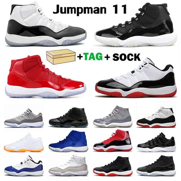 

with box x new 25th 11s mens womens basketball shoe concord 11 jumpman sports sneakers cool grey high low trainers stock268t