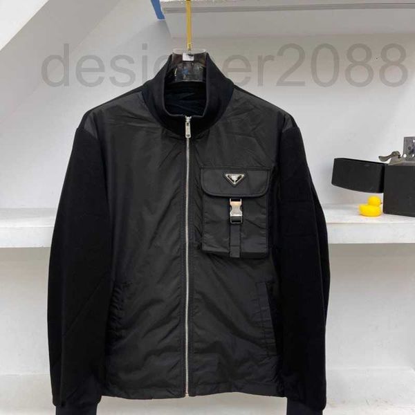 

men's jackets designer zipper jacket autumn winter cardigan cotton coat fashion chest triangle warm sportswear mens casual coats keso, Black;brown