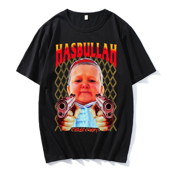 

men's t-shirts hasbulla fighting meme t-shirt fan gift mini khabib blogger t-shirts men women oversized graphics tee shirt 230223, White;black