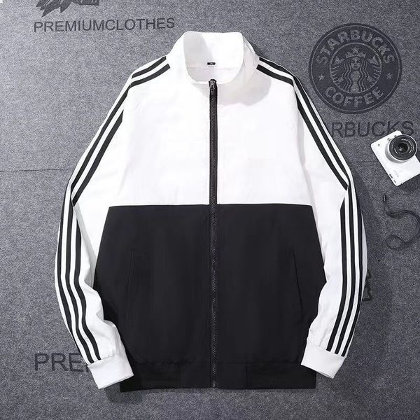 

2023 adi.mens jacket clover couple's spring and autumn new fashion stand-up collar casual versatile fashion sports windbreaker jacket, Black;brown
