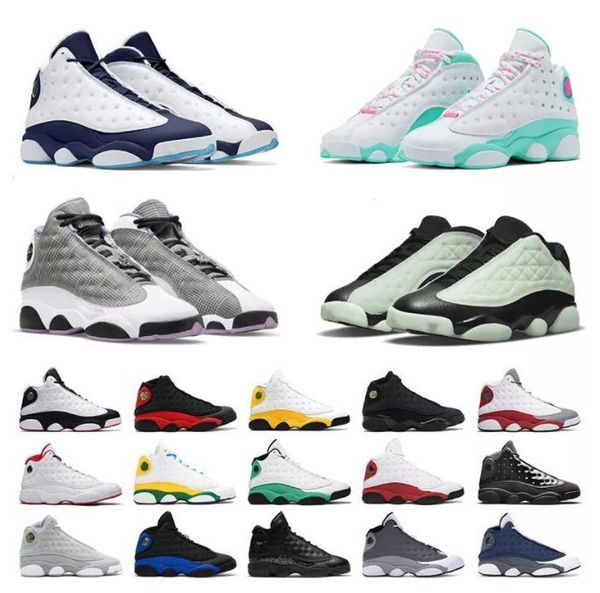 

jumpman 13 13s xiii basketball shoes singles day low mens womens houndstooth black cat court purple red flint island green obsidian jordens1