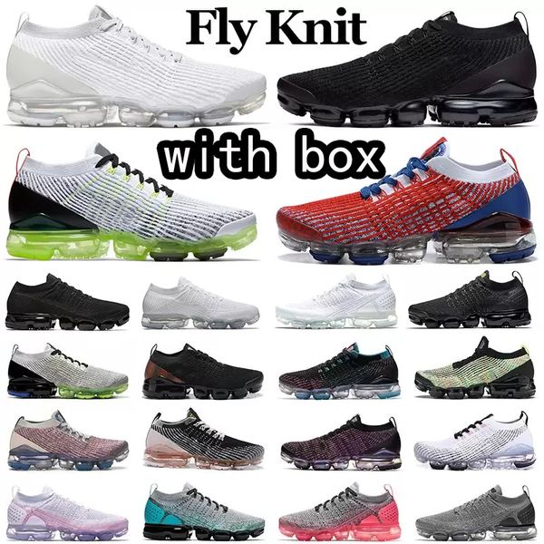 

with box vapores max woman running shoes air fly knit mens 2.0 3.0 safari cny black orange iron grey red cream blue oreo night purple volt w