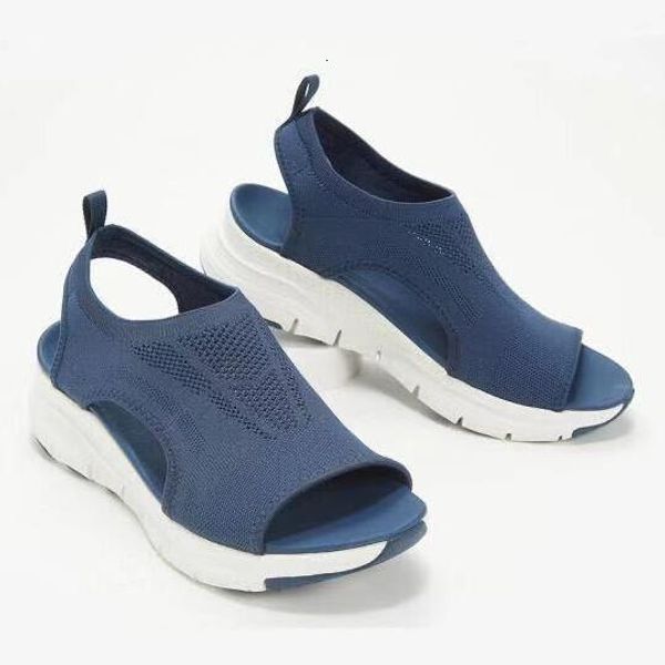 

sandals plus size women's shoes summer comfort casual sport sandals women beach wedge sandals women platform sandals roman sandals 2302, Black