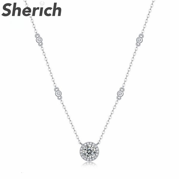 

pendant necklaces sherich round 1 100 925 sterling silver sparkling charming fashion necklace women s brand fine jewelry 230223