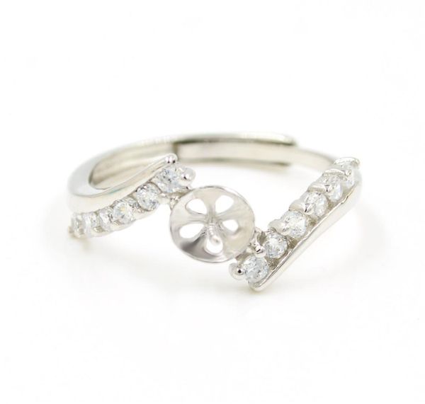 

whole s925 silver ring accessories pearl ring ss oyster pearls mounting adjustable classic zircon ring ps4mjz0288139982, Slivery;crystal