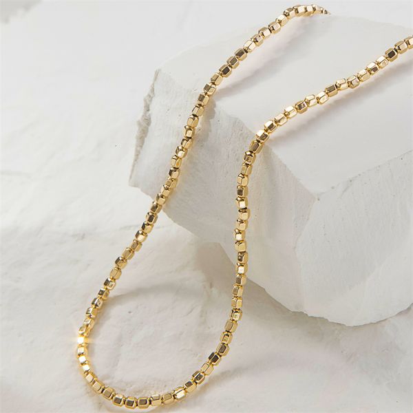 

chokers 14k gold filled bead necklace dainty choker handmade pendants tarnish resistant bohemian women jewelry 230223, Golden;silver