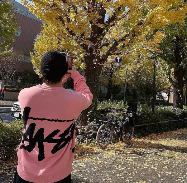

men's tshirts 22 west winter fulllength large letter cotton yarn area matching jacquard round neck sweater 230223, White;black